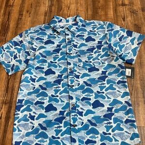 Magellan Men's Shore & Line Washed Out Pocket Button-Down Fishing Shirt